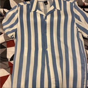 H&M white and blue men’s medium button down shirt